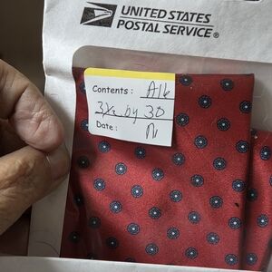 Elegant Red Patterned Pocket Square